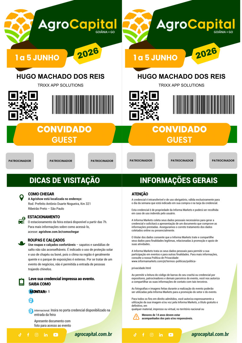 Modelo de crachá Agrocapital